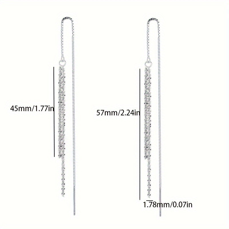 Zargarlik uchun mo'ljallangan, to'y va maxsus tadbirlar uchun mukammal, porloq Sterling Silver 925 gippoallergen zanjir dizayni bilan quloq uzuklari.