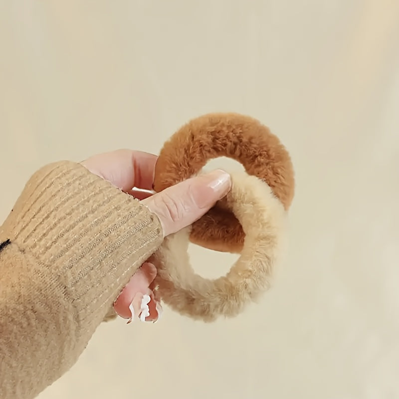 31-Piece Winter Plush Hair Accessories Set for Women with Solid Colors and Thanksgiving Theme