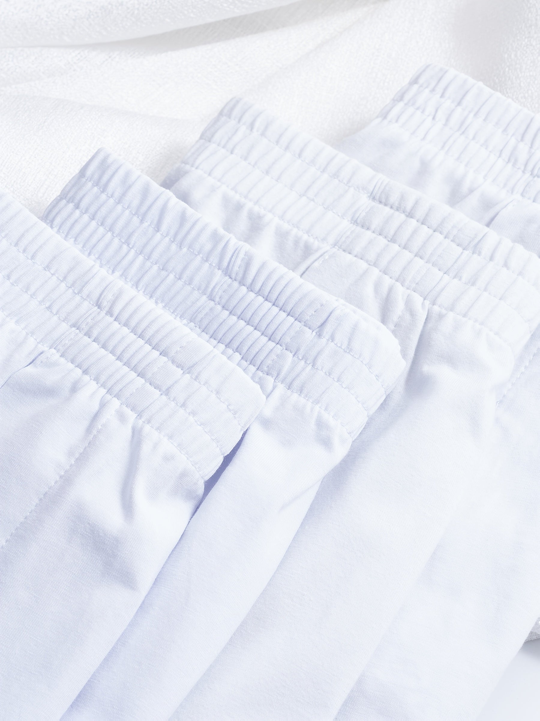 Men's Cotton Boxer Briefs 5 Pack White Breathable Comfortable Casual Sports