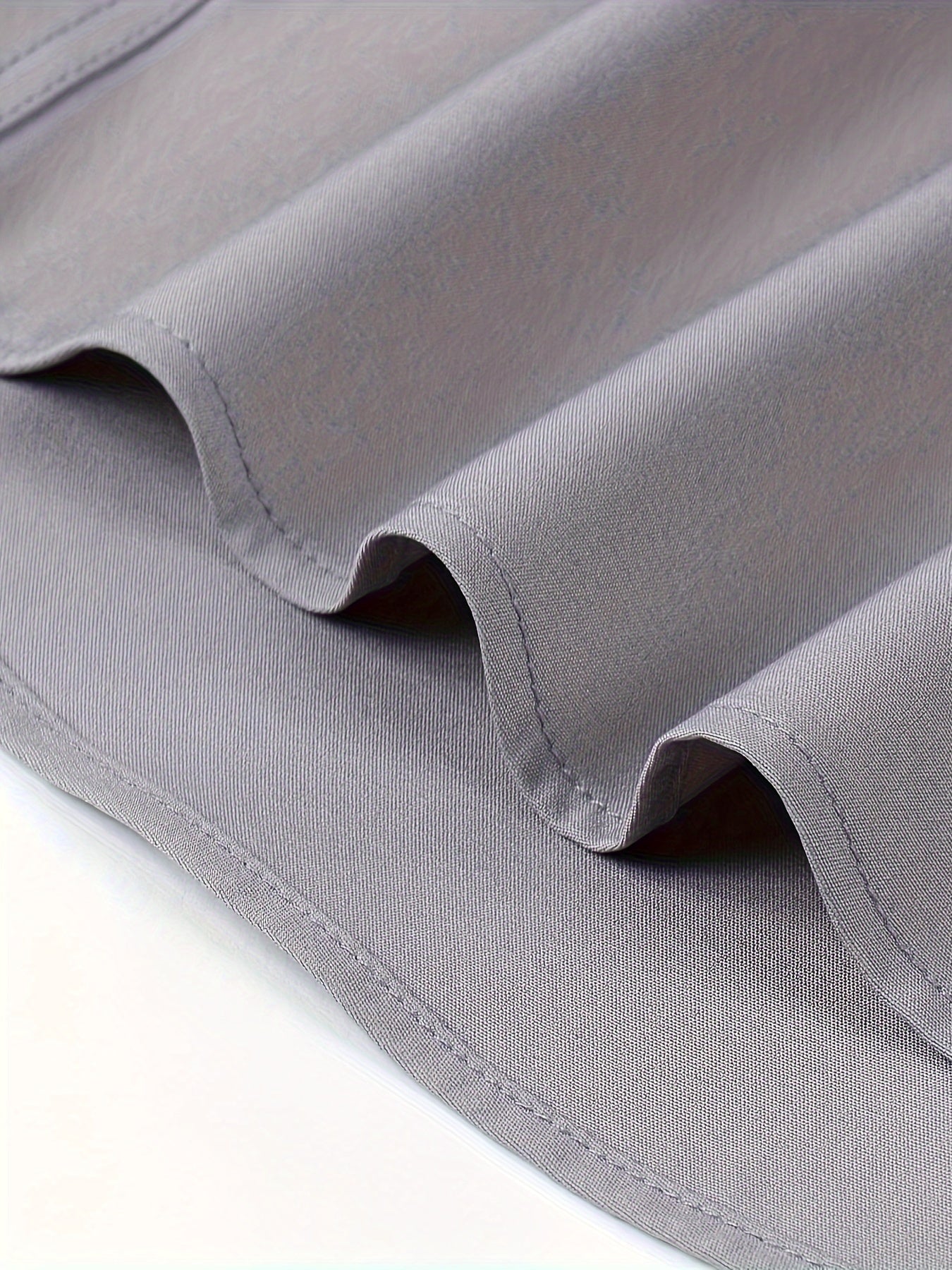 Men's Plus Size Solid Color Dress Shirt with Square Collar Regular Fit All-Season Polyester