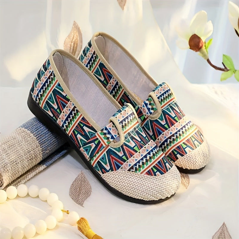 Women's Slip-On Sneakers With Breathable Fabric and Rubber Sole