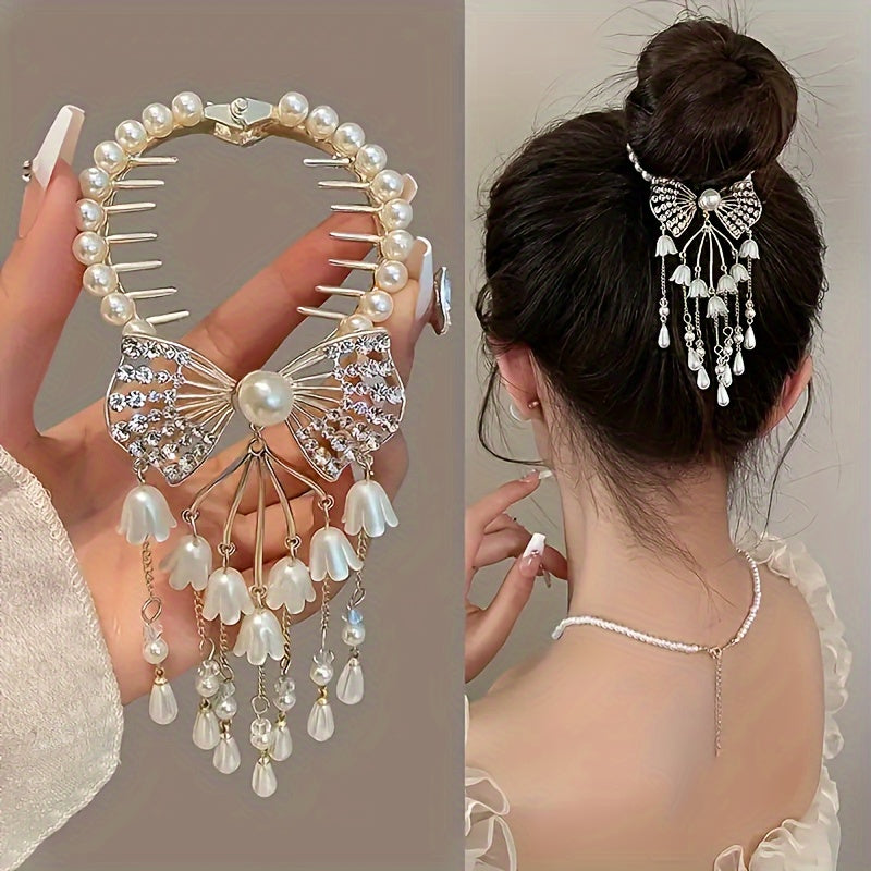 Hollow Iron Alloy Tassel Flower Hairpin Hair Clip Accessories
