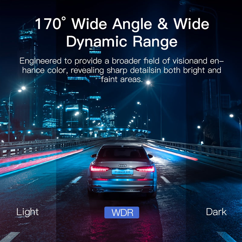 1080P HD Dash Cam with Night Vision and Rear Camera 64GB Storage Parking Monitoring