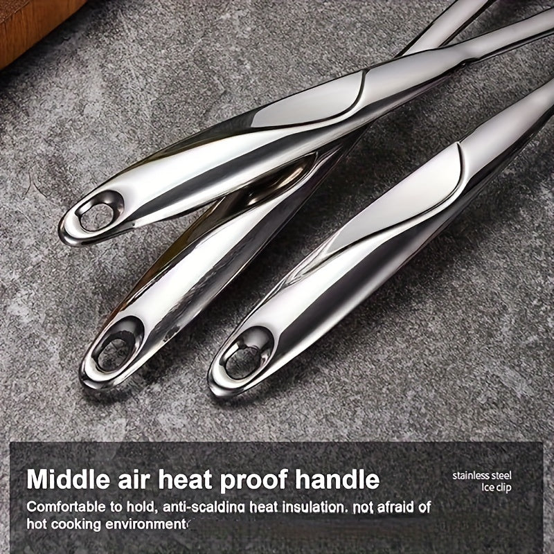 Six-Piece Stainless Steel Kitchen Utensil Set with Hollow Handles and Mirror Finish
