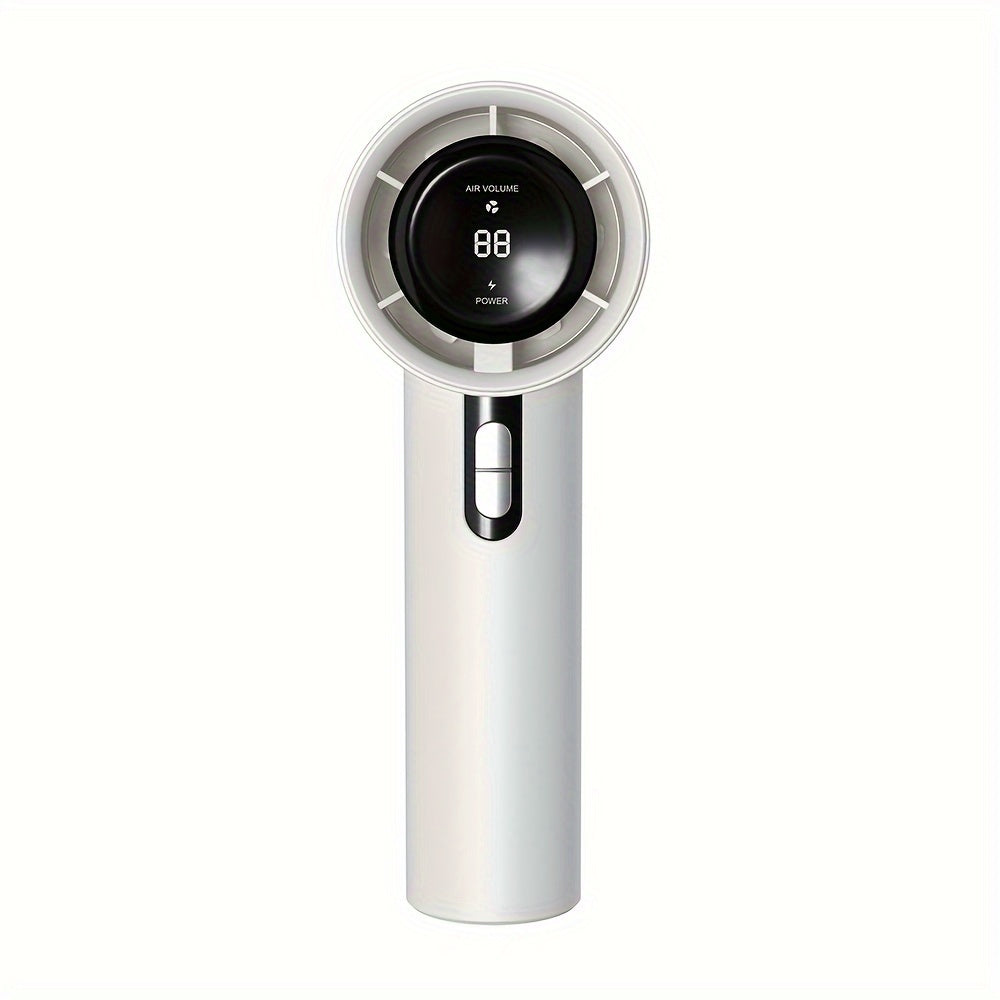 Rechargeable Handheld Fan with LED Display and Fast Cooling Cyclone Fan