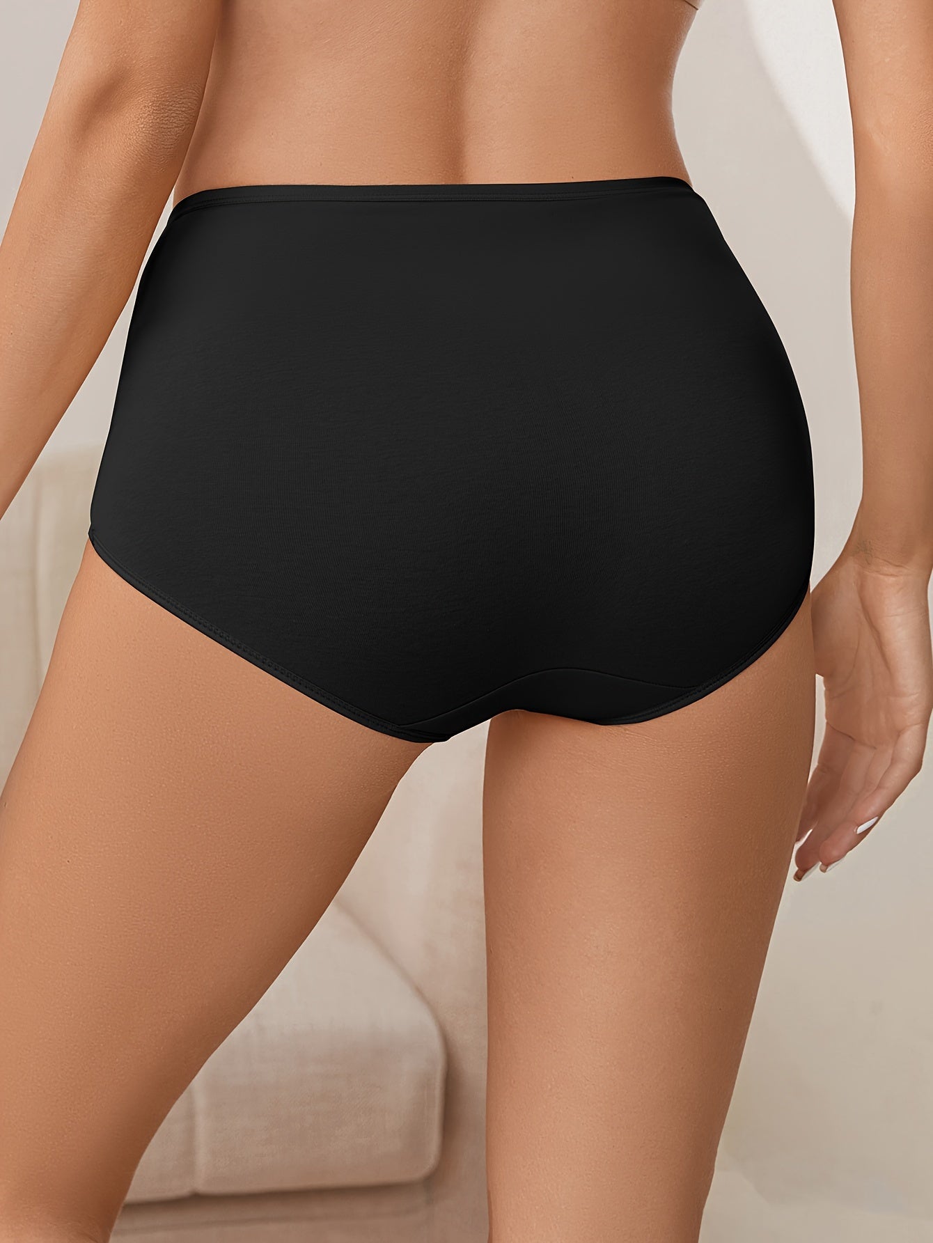 Women 5-Pack High-Waisted Tummy Control Shapewear Briefs Medium Support Cotton Spandex