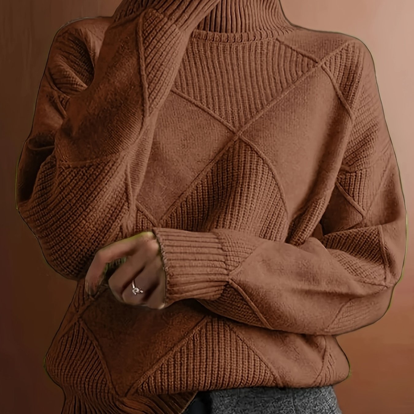 Women's Pullover Sweater Soft Round Neck Long Sleeve Solid Green Fall Winter Layering
