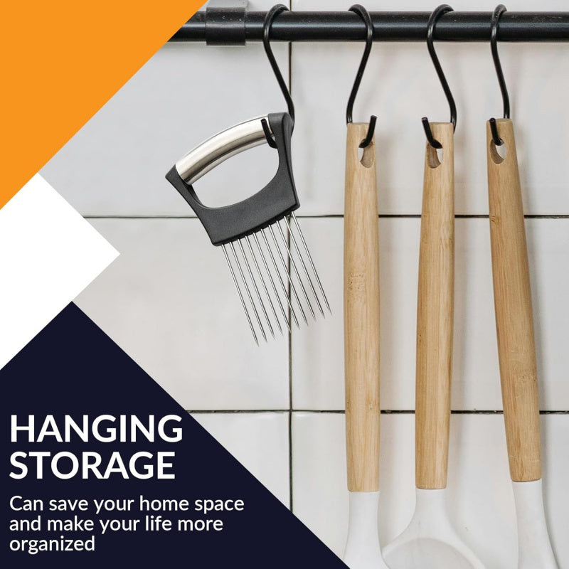 Soporte para cebollas de acero inoxidable cortador de 4 unidades con mango ergonómico