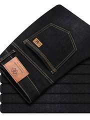 Men's Regular Fit Denim Jeans for Daily Wear All-Season Solid Color