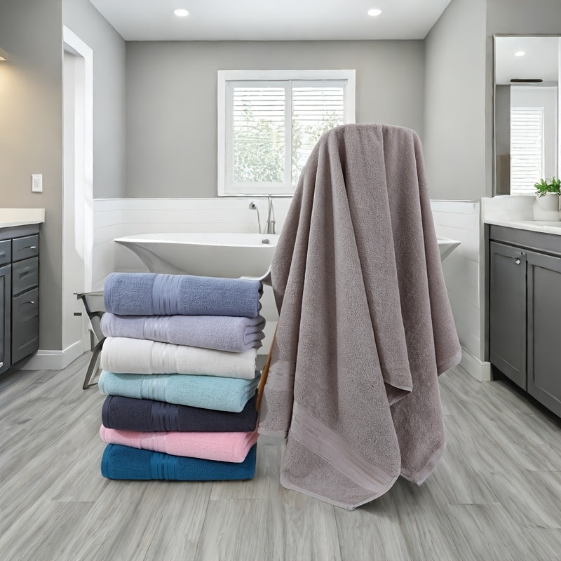 Juego de 2 toallas de baño de algodón 70x140cm de secado rápido y absorbentes con rayas para hogar, hotel, spa