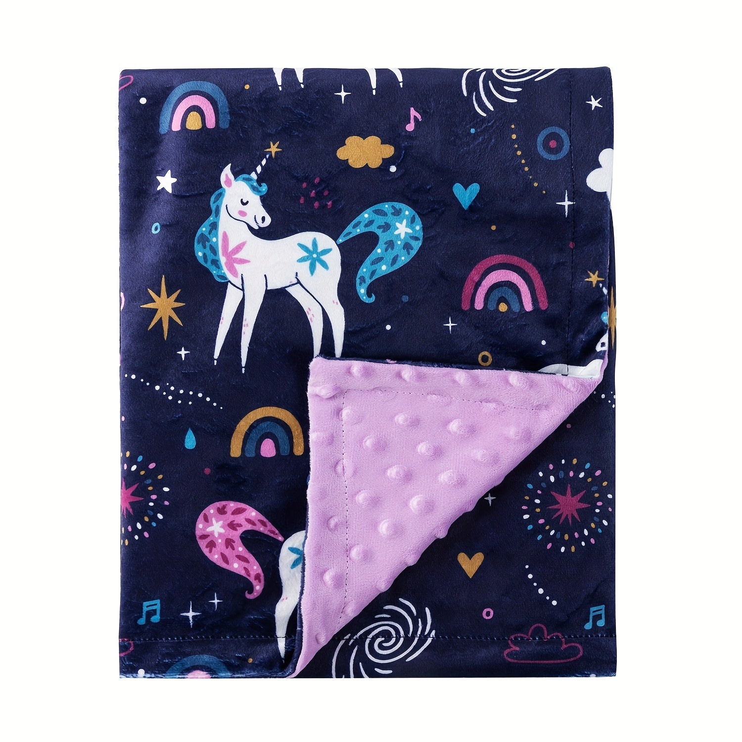 Kids Blanket Soft Minky Animal Print Polyester Nursery and Home Purple