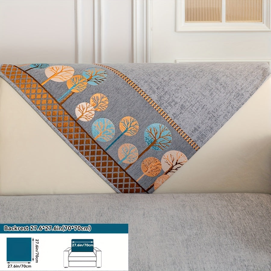 Нескользящая накидка на диван с мотивом дерева для 1-4 местных диванов, безопасна для домашних животных, моется в машине, прочная