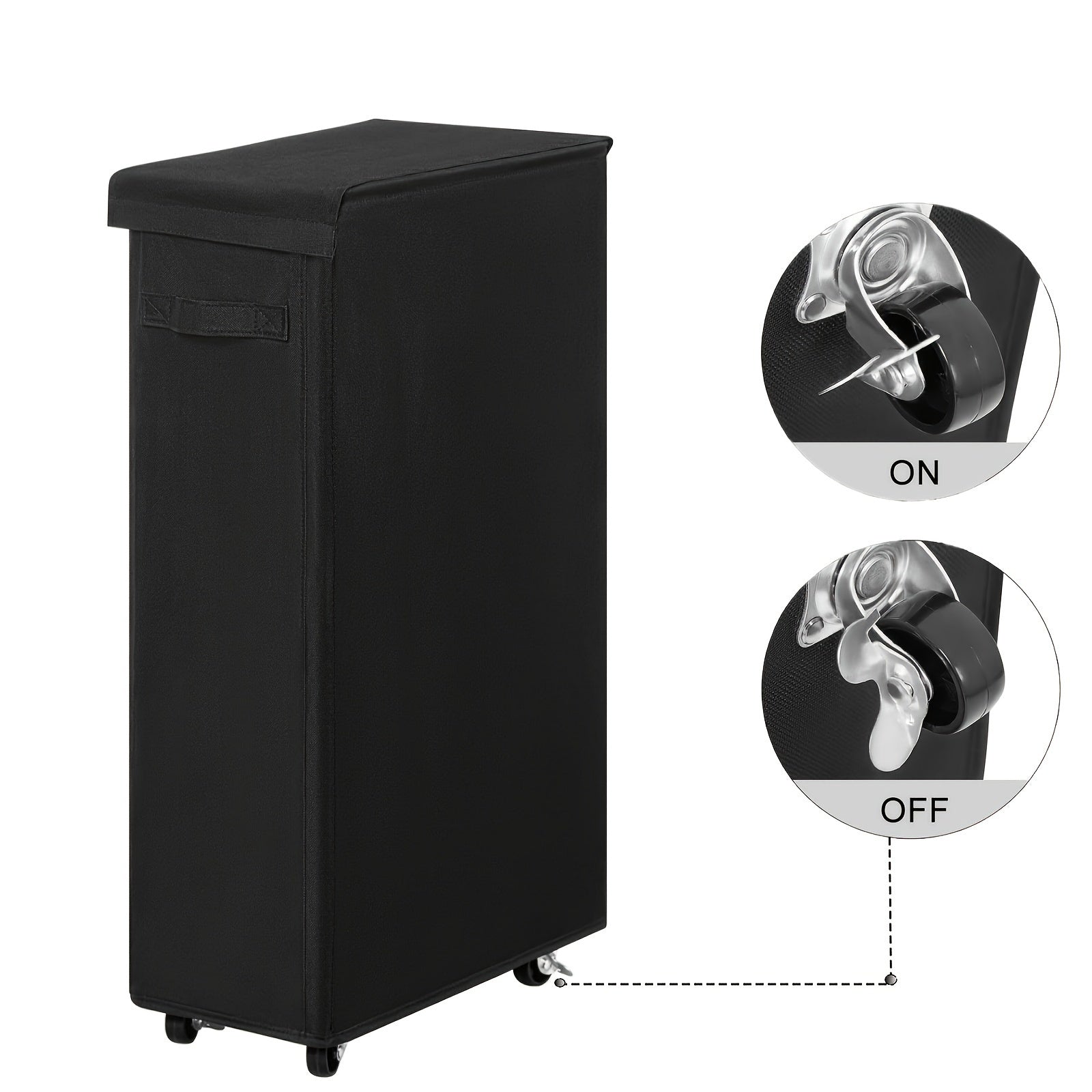 Cesta de lavandería de tela con ruedas 65L, cesta plegable portátil para baño, dormitorio, hogar