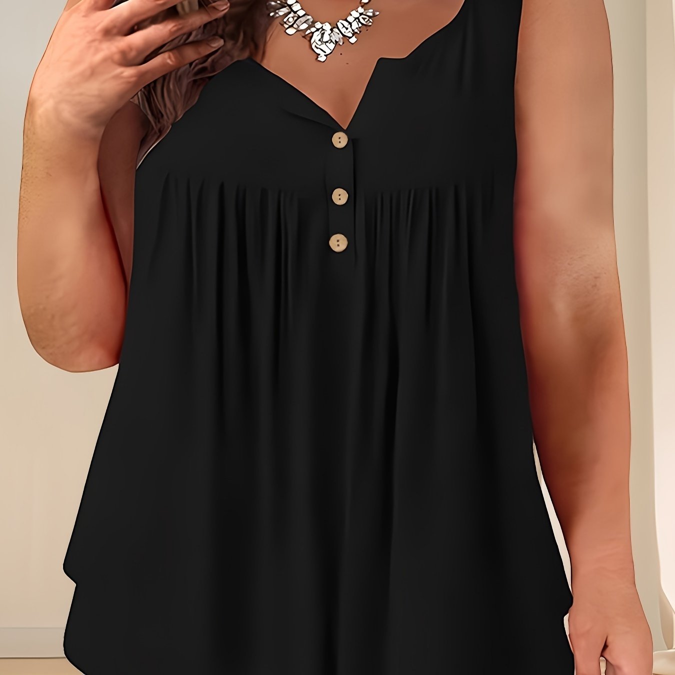 Plus Size Women's Casual Tank Top Polyester Spandex Blend Breathable