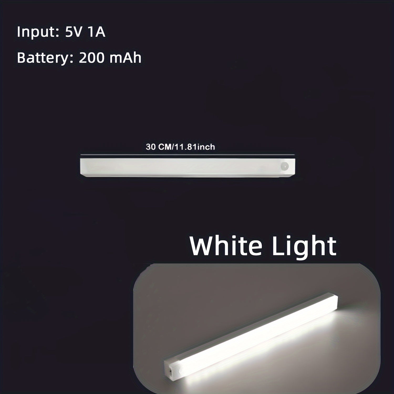 LED Cabinet Light with Motion Sensor USB Rechargeable White Warm White 10-50cm