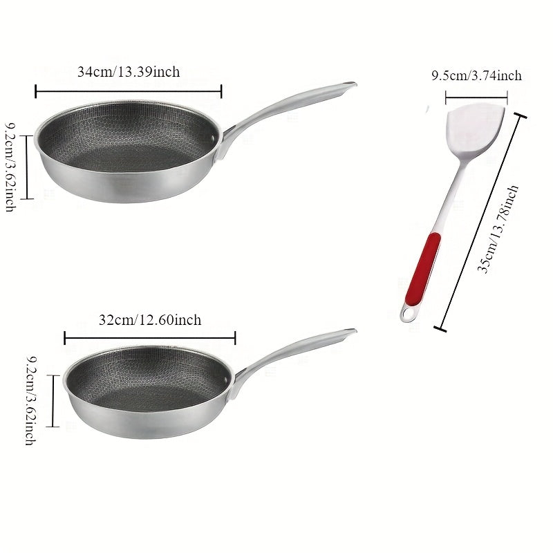 Stainless Steel Honeycomb Wok Non-Stick Coating for Home and Restaurant Cooking