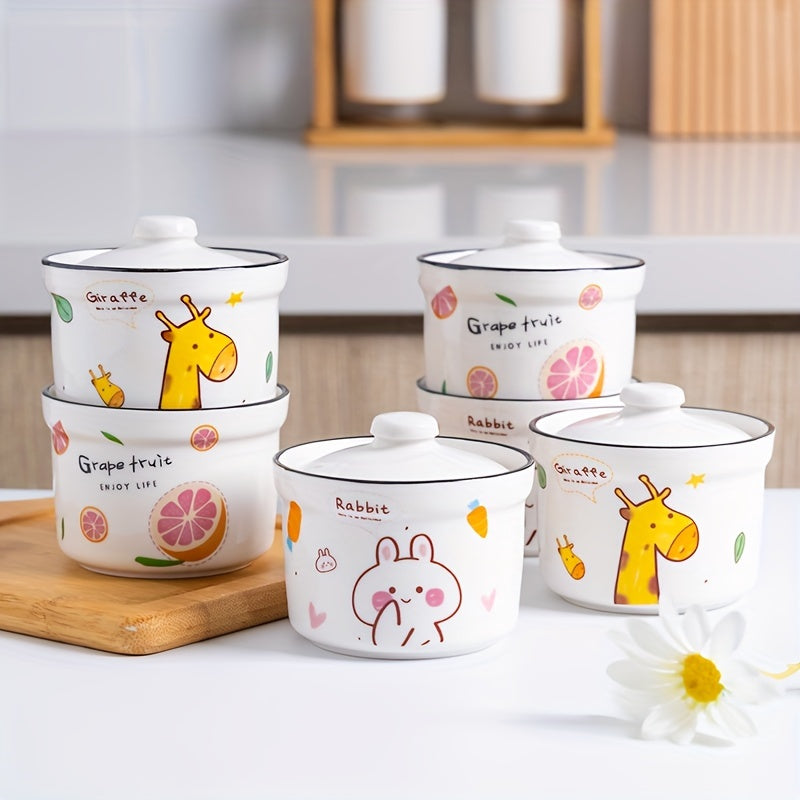 Steamed Egg Bowl with Lid Small Stew Pot for Household Stews and Desserts