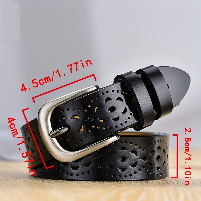 Women's Vintage Hollow Out Belt with Pin Buckle for Classic Jeans