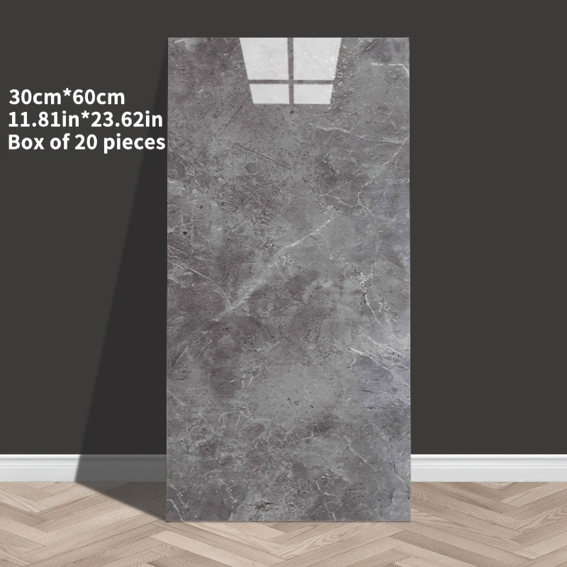 Marble Effect Self-Adhesive Wall Tiles Vinyl Waterproof Easy to Clean for Bathroom Kitchen Living Room Bedroom Pack of 10 20 or 50