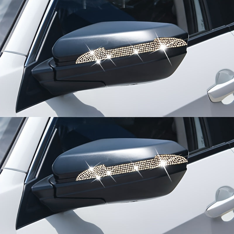 2pcs Car Door Edge Guards Rhinestone Plastic Anti-Scratch Collision Protectors