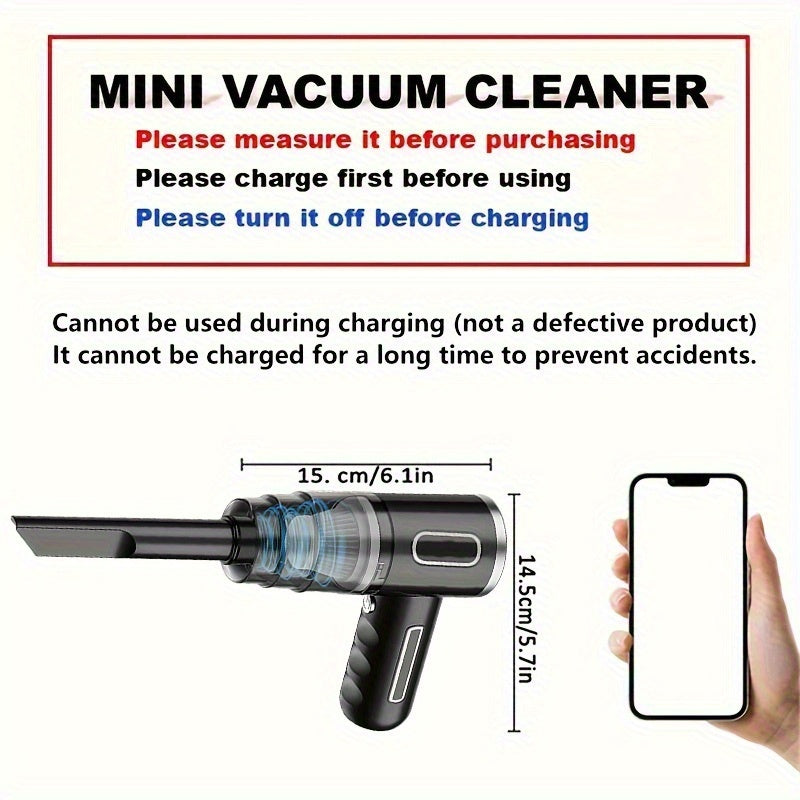 Aspiradora de mano inalámbrica para coche, oficina y hogar, recargable con litio, succión