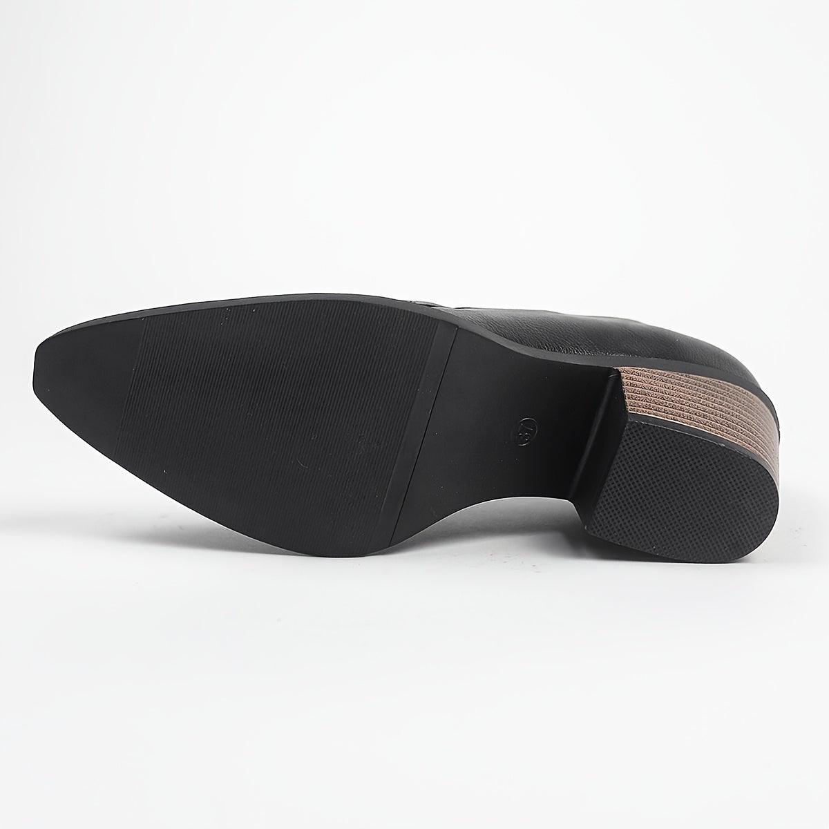 Women Autumn Solid Color Lychee Pattern Chelsea Boots Black Short Heel