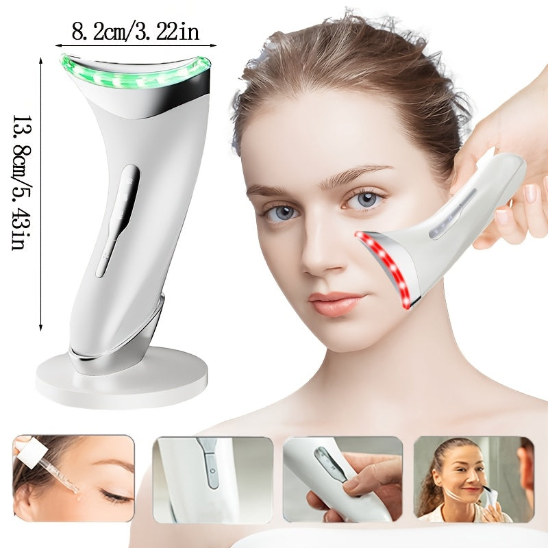 Массажер для шеи и лица с функцией 3-в-1, перезаряжаемый через USB, с режимами нагрева, вибрации и для лба. Работает на литиевой батарее, идеально подходит в качестве подарка для женщин.