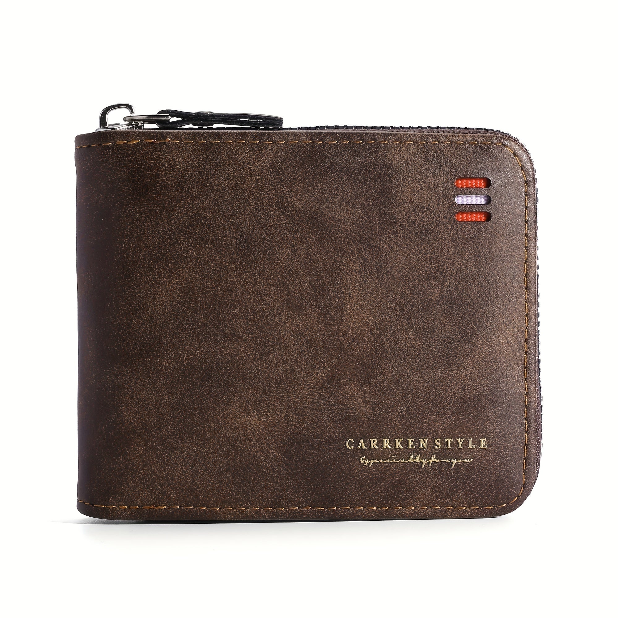 Мужской винтажный кошелек из PU-кожи с застежкой-молнией, отделением для карт, карманом для монет и зажимом для денег, черный