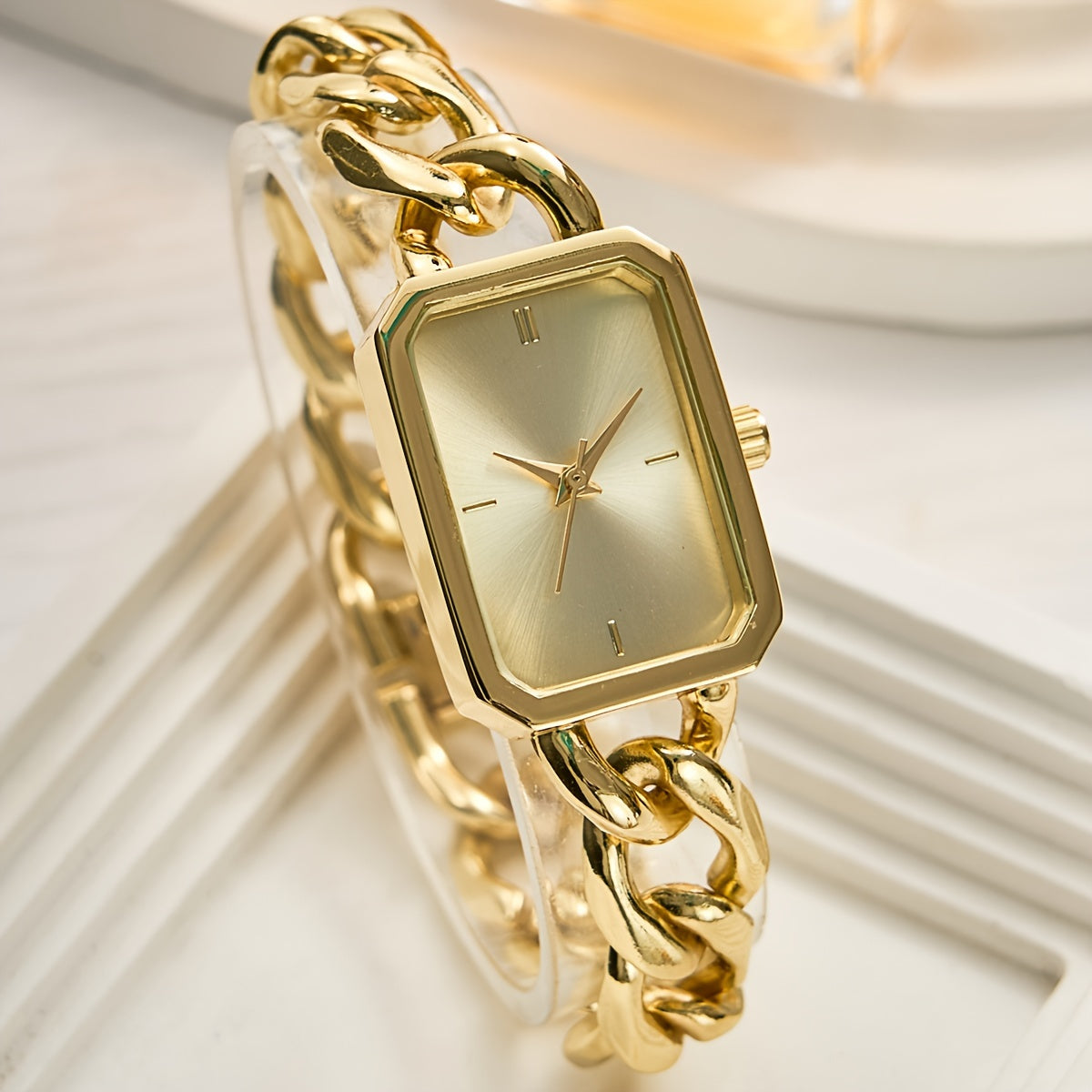 Women's Quartz Watch Gold Silver Tones with Accents Stylish Jewelry
