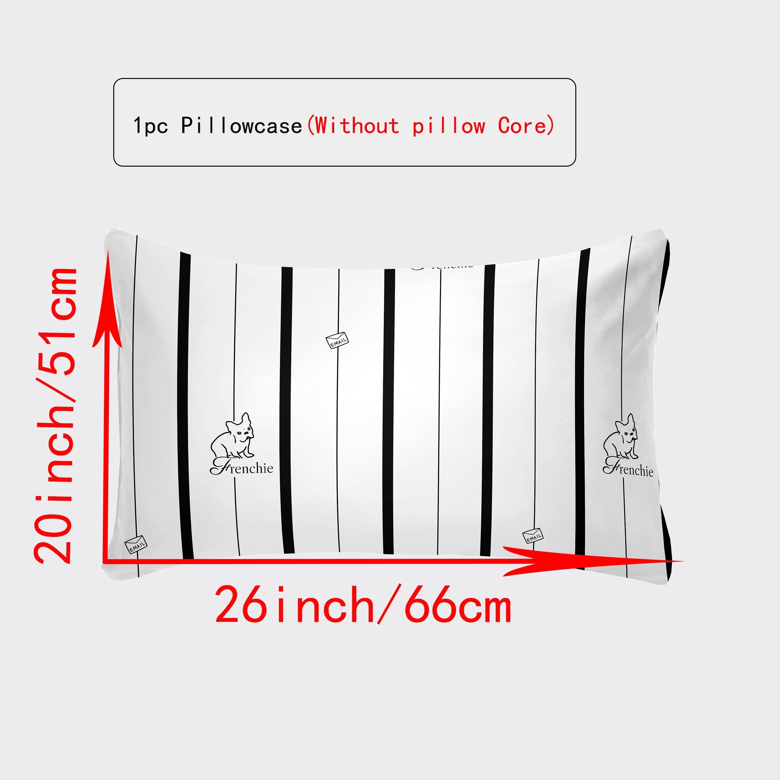 Luxurious Envelope Pillowcase Various Sizes White Gray Plaid Red Green Botanicals Leopard Geometric