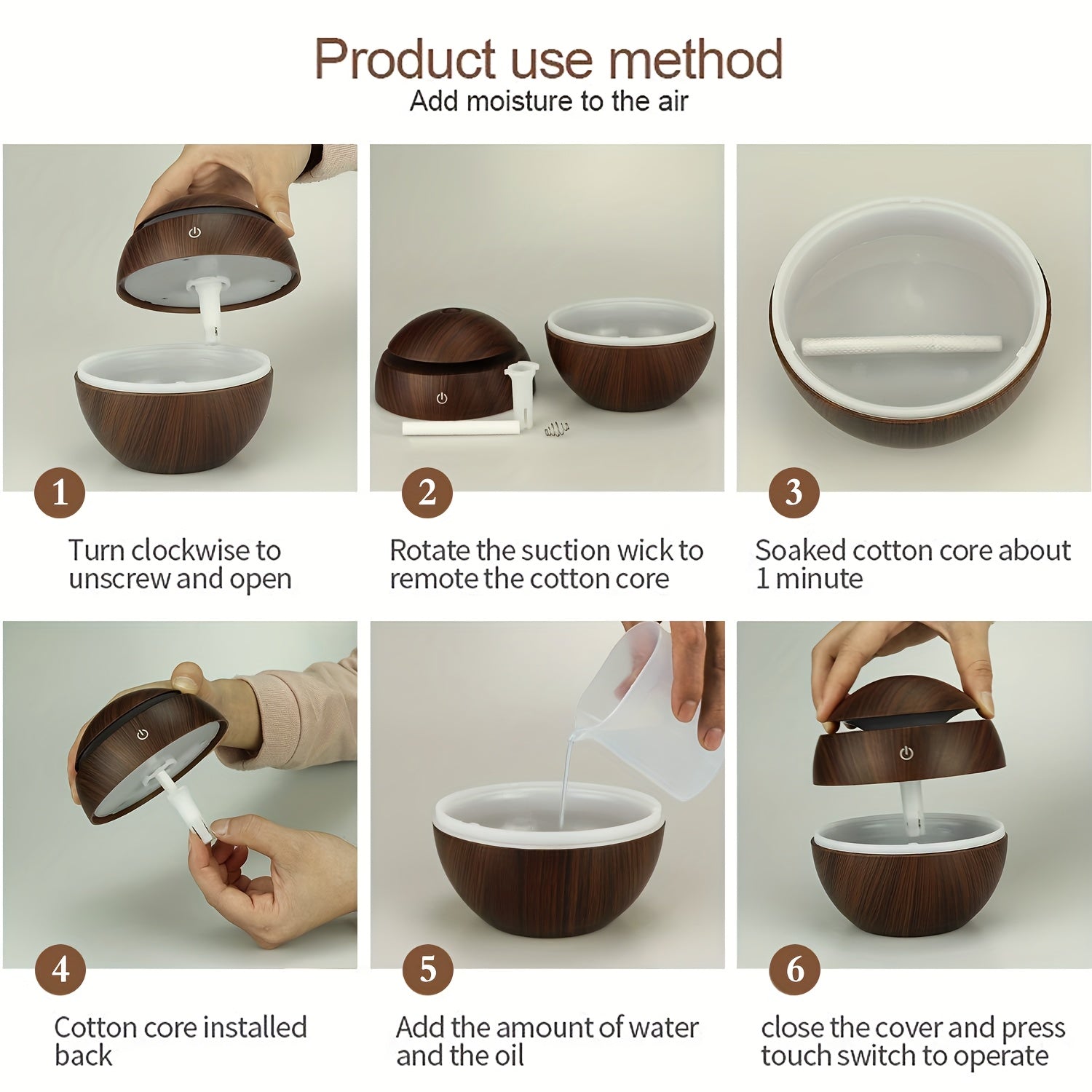 Ароматизатор-увлажнитель с USB в форме гриба, ночник для спальни