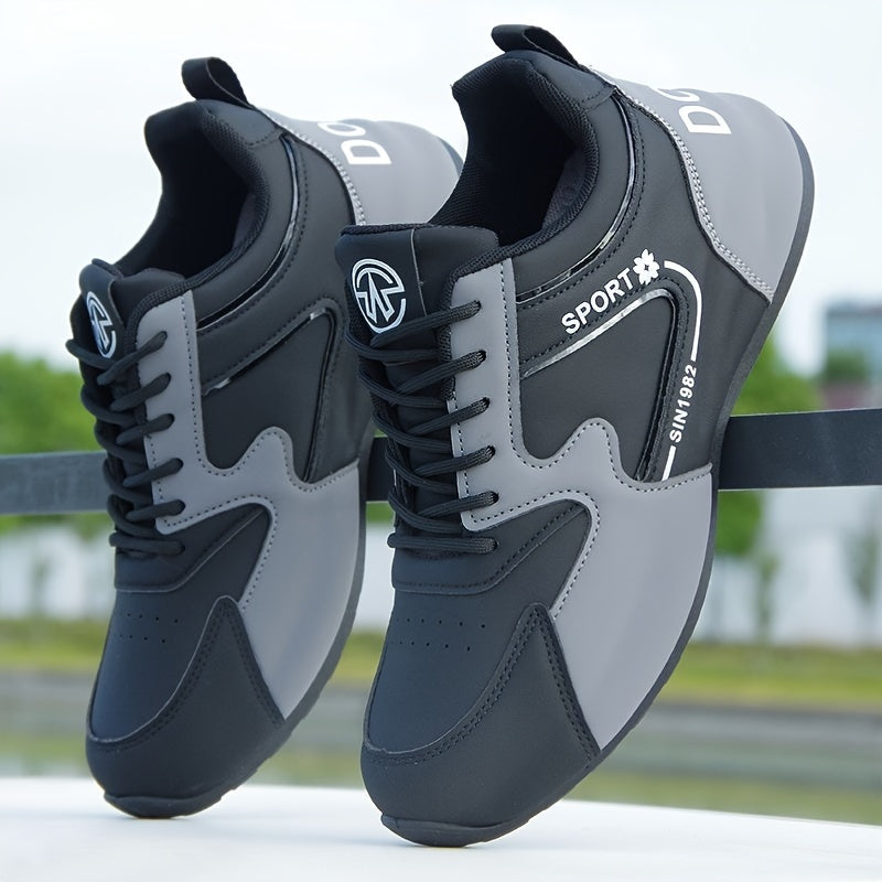 Unisex Sports Sneakers with PU Upper Fabric Inner Rubber Sole All-Season Casual Running Shoes