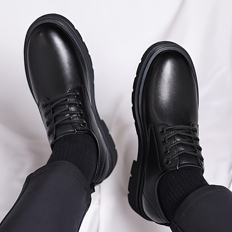 Men's All-Season Lace-Up Shoes Rubber Sole Casual Business Low Top