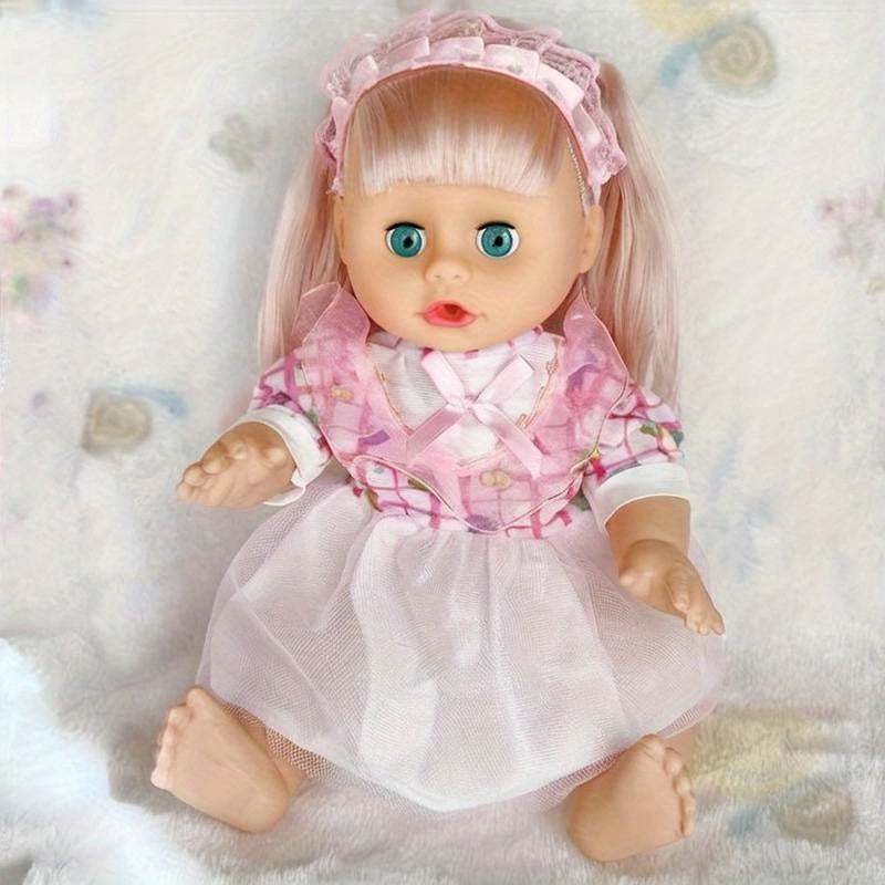 Baby Doll Toy for Ages 3+ Light Beige Plastic Speaks Drinks Sleeps Urinates