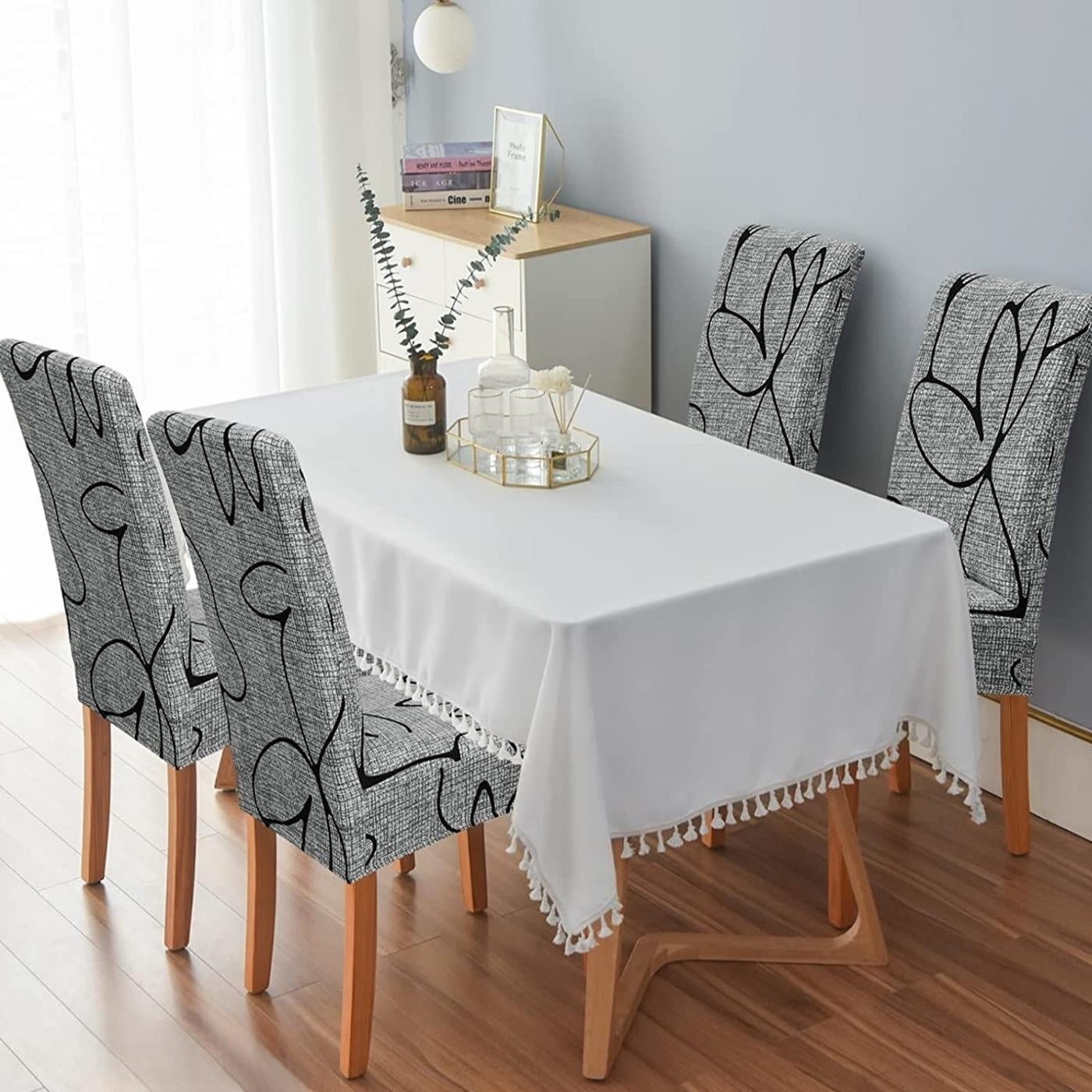 1 шт. Эластичный чехол для обеденного стула с цветочным узором для защиты мебели, универсальный для всех сезонов.