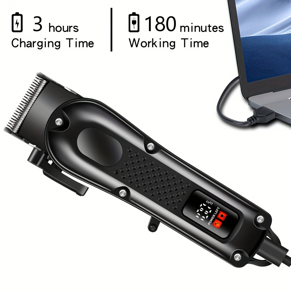 USB rechargeable grooming kit for men with hair clippers trimmer razor LCD display