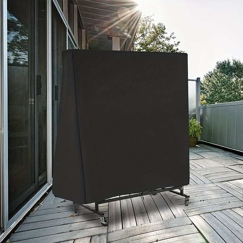 Black UV-Resistant 210D Oxford Fabric Table Tennis Cover for Indoor and Outdoor Use