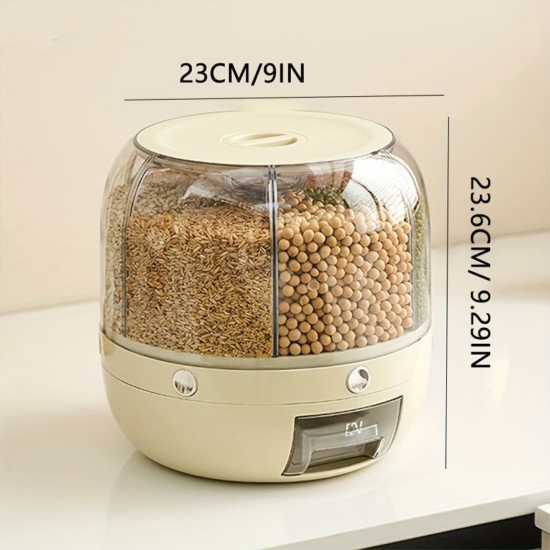 Large Capacity Rotating Plastic Storage Container with Lid for Kitchen Organization