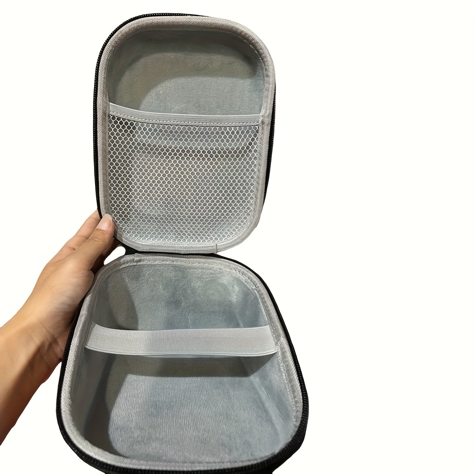 Portable Blood Pressure Monitor Case with Strap Black Grey Organizing Cuffs and Digital Devices