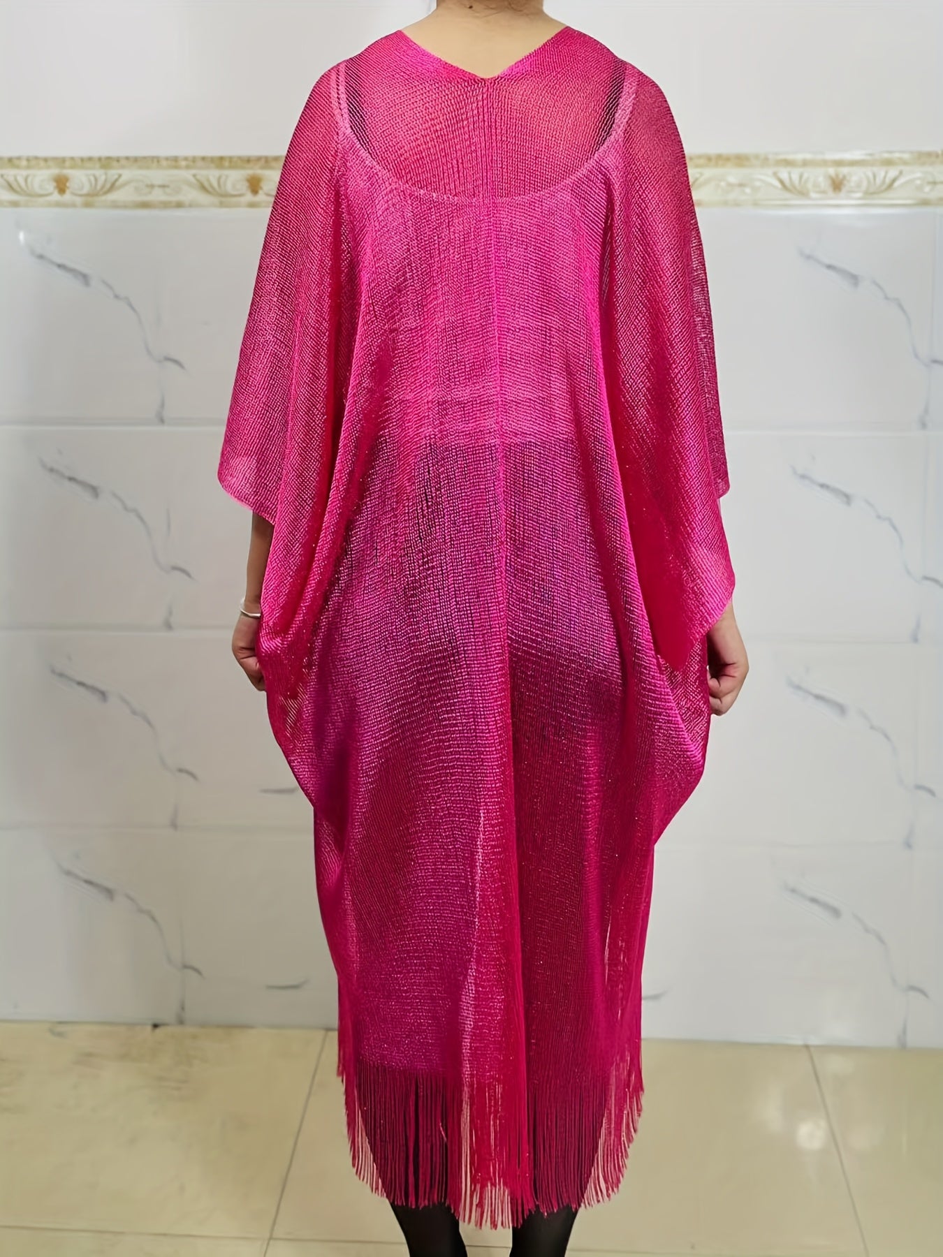 Плюс сайз женский розовый накидка с бахромой легкий летний пляжный парео