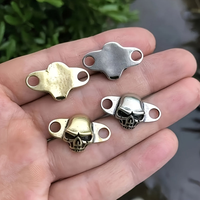 Unisex Copper Shoelace Buckles Skull Pattern Retro Bronze DIY Accessories Pair
