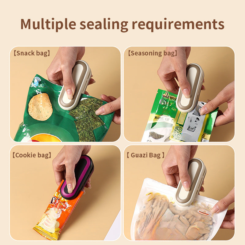 Mini Food Sealer and Cutter Battery-Powered Heat Sealer for Food Preservation
