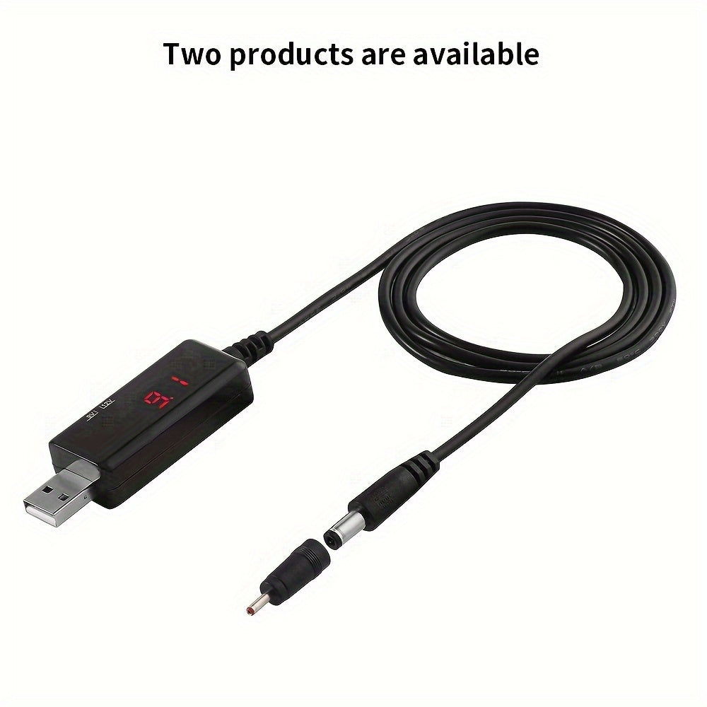 Convertidor USB de aumento con pantalla LED 5V a 9V/12V Fuente de alimentación para carga y dispositivos