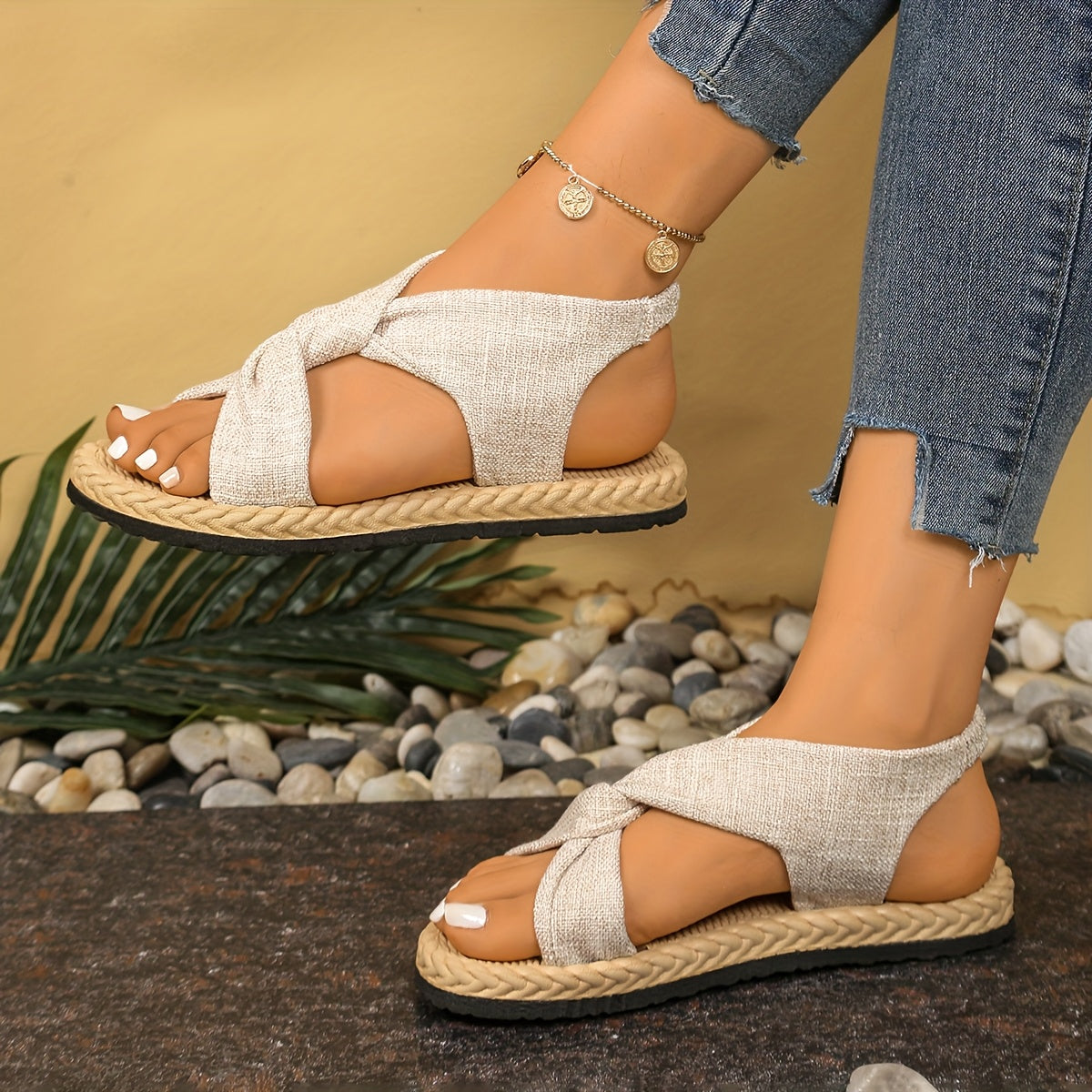 Women's Summer Open-Toe Sandals Breathable Lightweight White