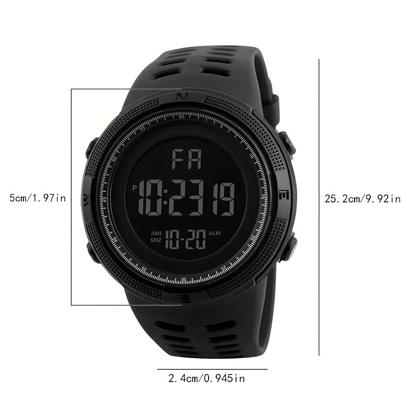 Men's Outdoor Sports Watch with Luminous Display and Multiple Functions