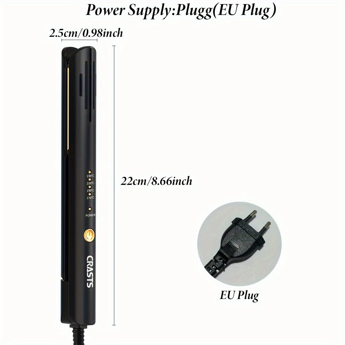 Planchadora y rizadora de cabello unisex con pantalla digital y temperatura ajustable