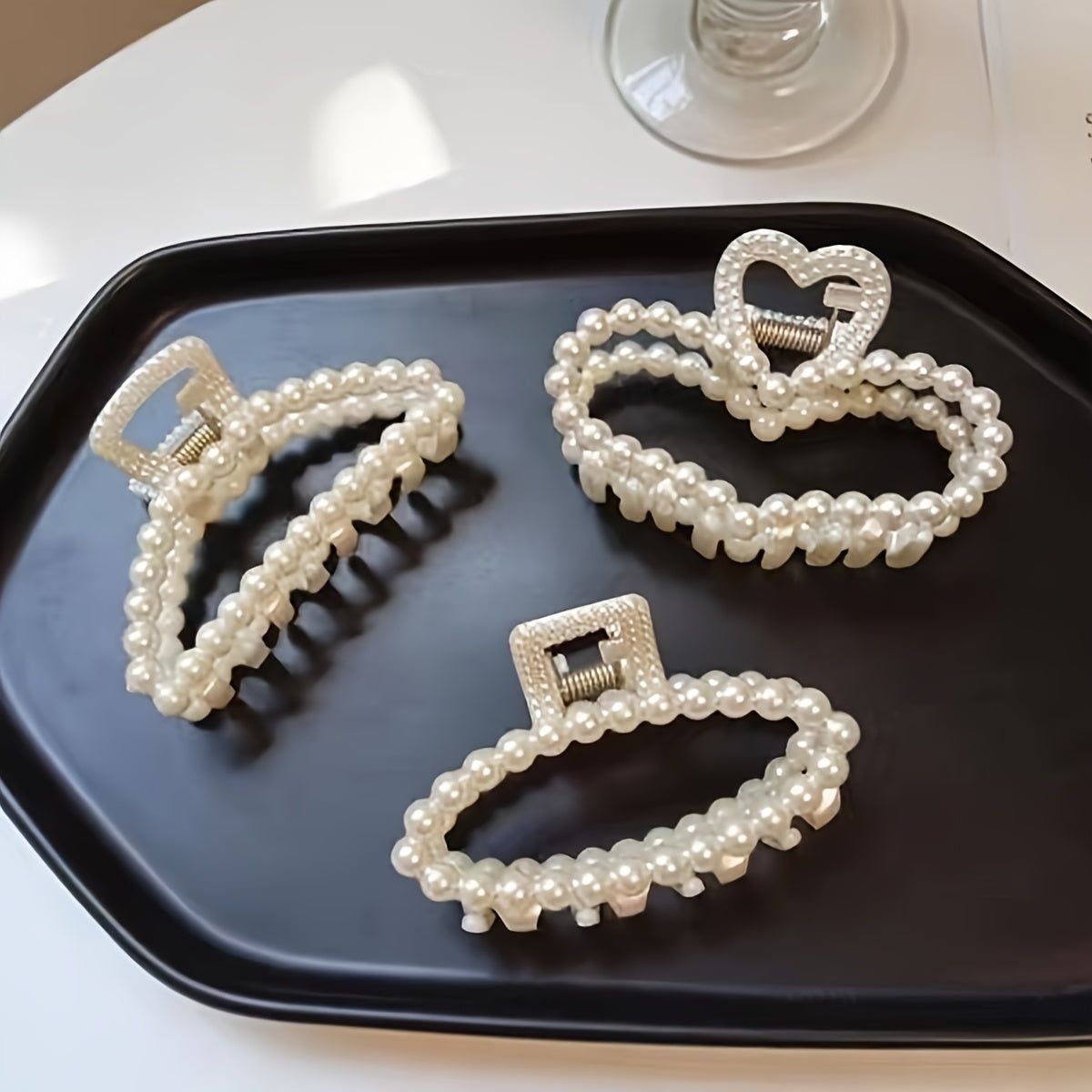 Set of 6 Women's Pearl Hair Clips Summer Hair Accessories Minimalist Plastic Small