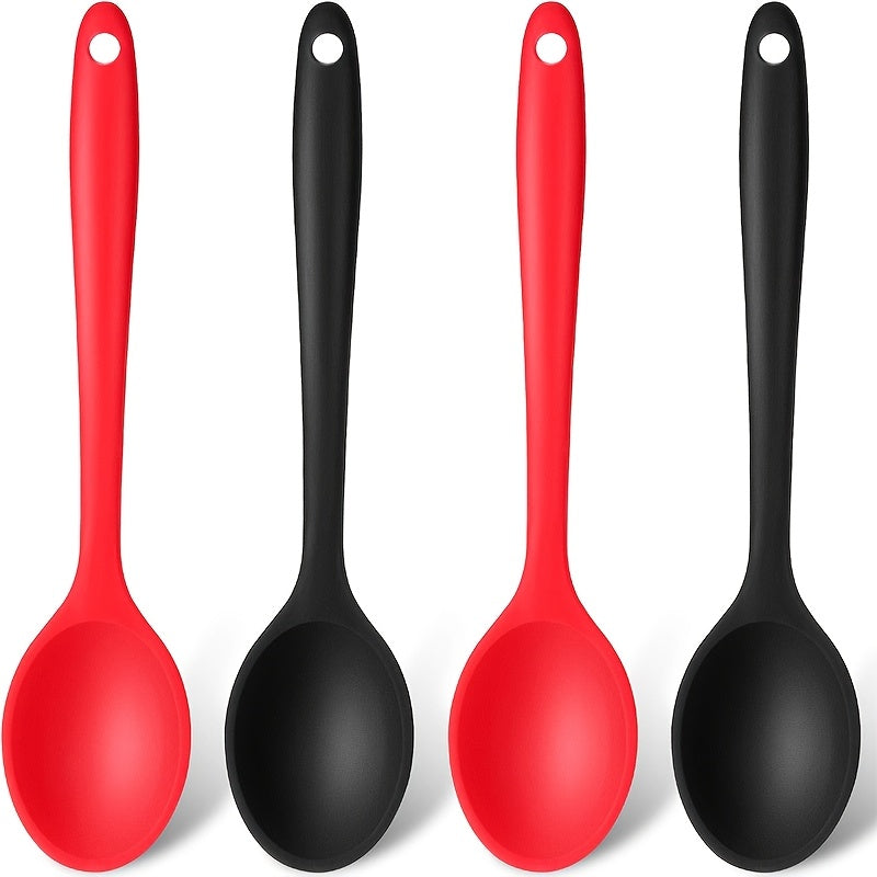 Silicone Cooking Spoon Set 2 or 4 Pieces for Stirring and Mixing