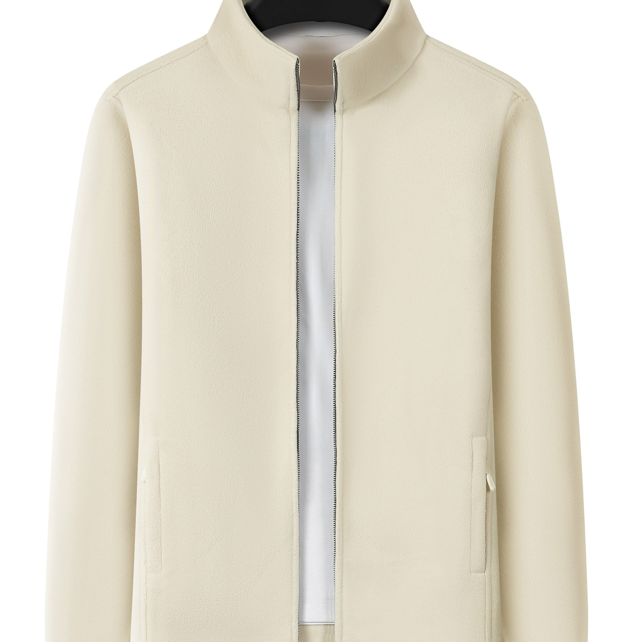 Men's Polar Fleece Zip-Up Jacket for Fall Winter Outdoor Casual Hiking