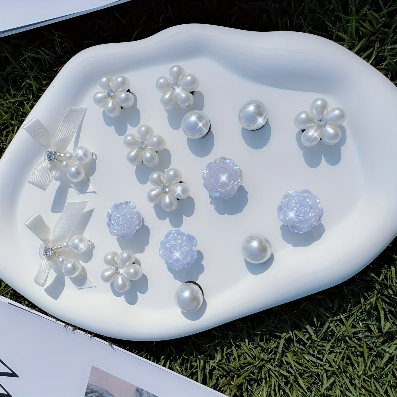 Kids Girls Bow Flower Shoe Decorations Detachable Accessories 16pcs